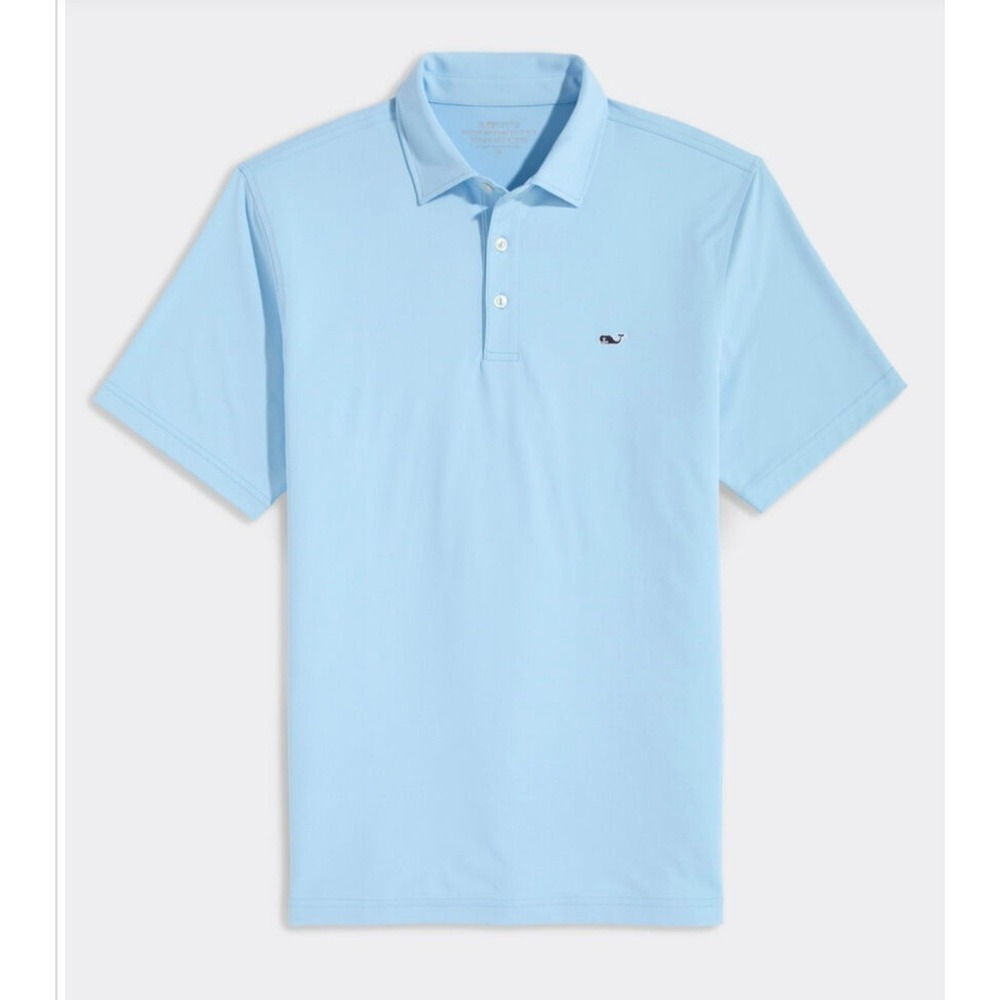 Vineyard Vines Sankaty Polo Jake Blue Performance Stretch Shirt Men's XXL NWT - Picture 2 of 10